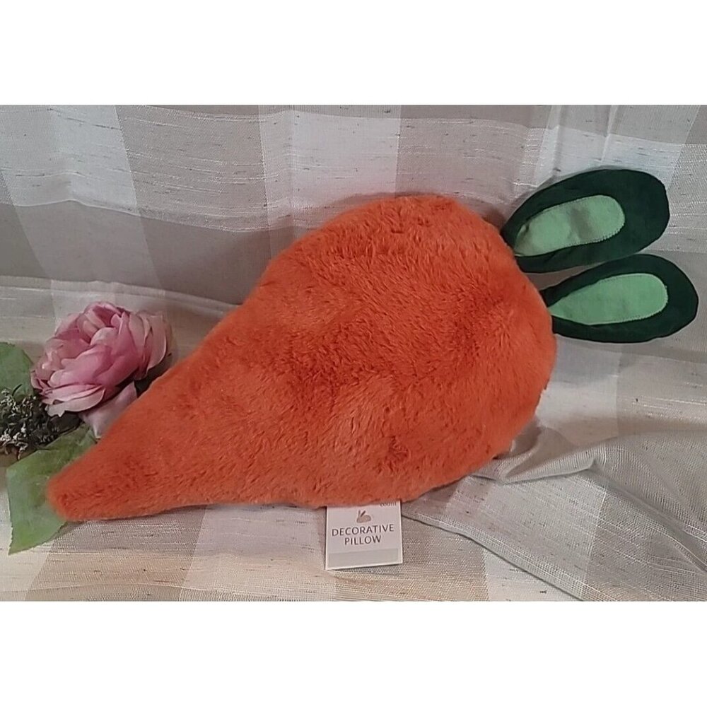 Target Bullseye Playground Carrot Shaped Pillow w/Bunny Ears 18" Easter 2024